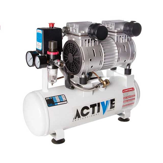 AC-1310S.jpg کمپرسور باد 10 لیتری سایلنت 2سیلندر (0/75 اسب بخار) اکتیو مدل AC-1310SP - تصویر 1