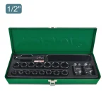 جعبه بکس فشار قوی 18 پارچه 1/2 اینچ مشکی تاپ تول مدل GCAD1807