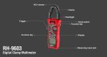 مولتی متر کلمپی AC/DC دیجیتال 1000آمپر رونیکس مدلRH-9603 - تصویر 2