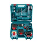کیت دریل شارژی چکشی 18 ولت دو باطری (53پارچه) رونیکس مدل RS-8019